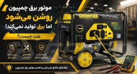 موتور برق بنزینی چمپیون روشن می‌ شود اما برق تولید نمی‌ کند؛ علت چیست؟
