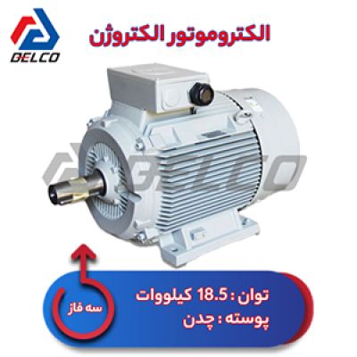 الکتروموتور 18.5 کیلووات سه فاز پوسته چدن الکتروژن