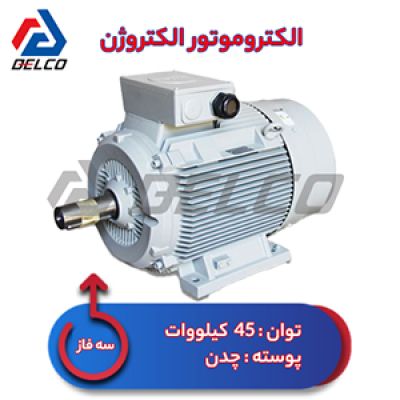 الکتروموتور 45 کیلووات سه فاز پوسته چدن الکتروژن